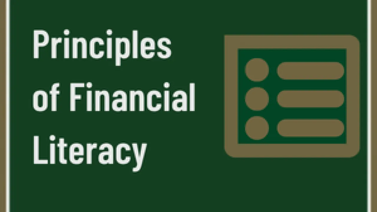 Decorative image stating: Principles of Financial Literacy