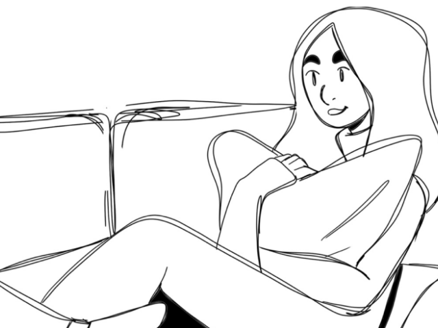 Woman on a couch